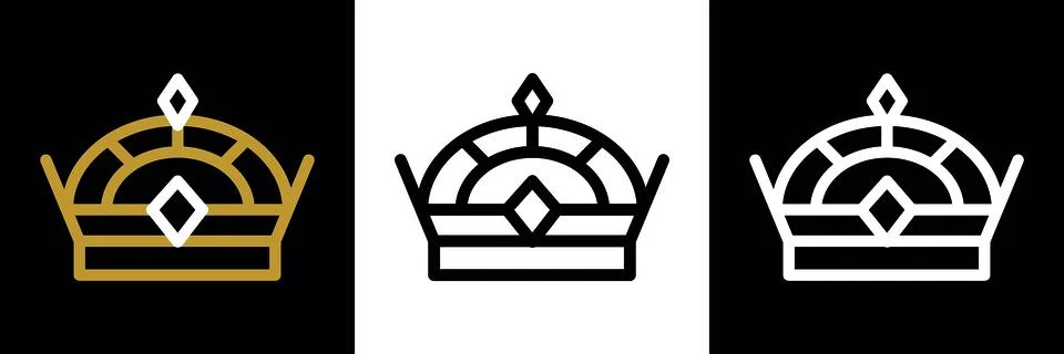 Crown icon vector. Abstract minimal line crown illustration symbol. Stock Illustration