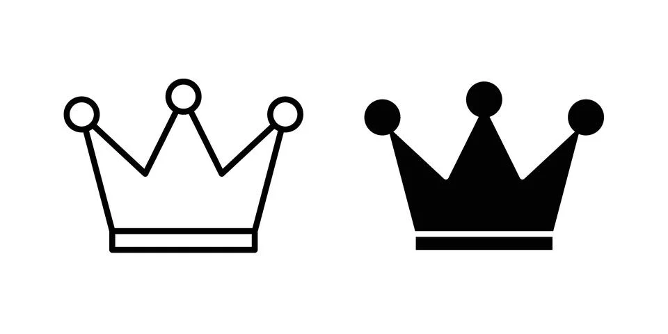Crown icon vector concepts, line and silhouette style Stock Illustration