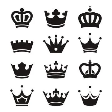 Crown icons isolated on white background Illustration