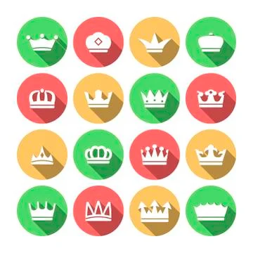 Crown Icons Set 스톡 일러스트