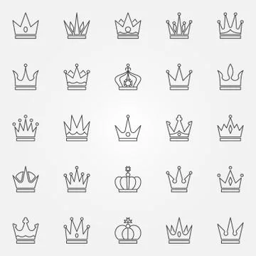 Crown icons set 스톡 일러스트