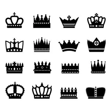 Crown Icons Set Stock Illustration