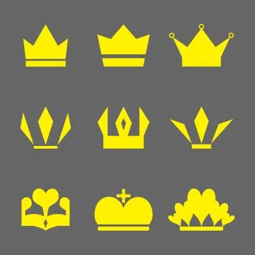 Crown Icons Set Illustrazione stock