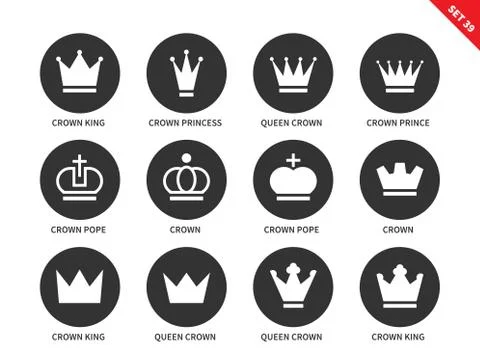 Crown icons on white background Stock Illustration