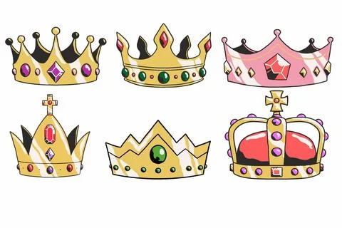 Crown illustration bundle Stock Illustration