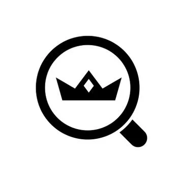 A crown inside the magnifier. Vector Illustration Stock Illustration