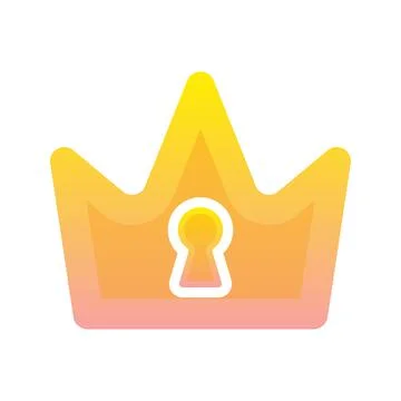 Crown keyhole gradient logo design template icon Stock Illustration