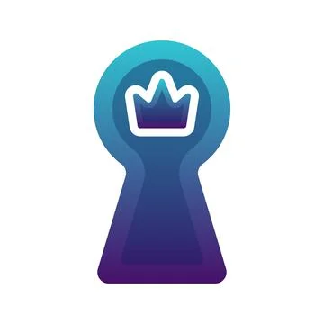 Crown keyhole gradient logo design template icon Stock Illustration