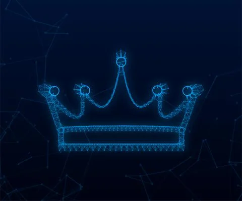 Crown of king isolated on white background. Plexus royal icon. Vector stock 스톡 일러스트