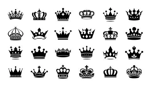 Crown king mega icon set Stockillustratie