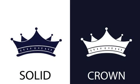 The crown of kings and queens executed in a solid style. A symbol of power. Icon Stock Illustration