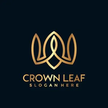 Crown Leaf logo Designs vector illustration イラスト素材