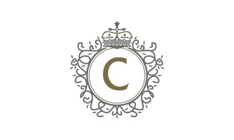 Crown Leaf Logo Initial C Stock-Illustration