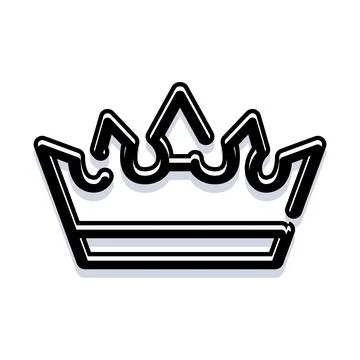 Crown line art icon representing royalty and power Stock Illustration