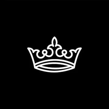Crown Line Icon On Black Background. Black Flat Style Vector Illustration. Stock Illustration