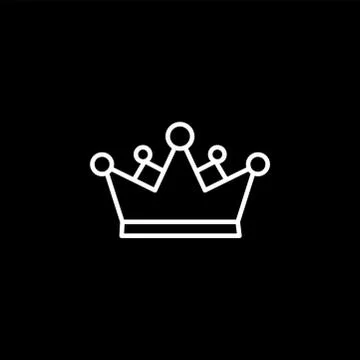 Crown Line Icon On Black Background. Black Flat Style Vector Illustration. Stock Illustration