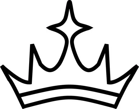 Crown Line Icon Design Stock Illustration