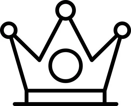 Crown Line Icon Design Stock Illustration