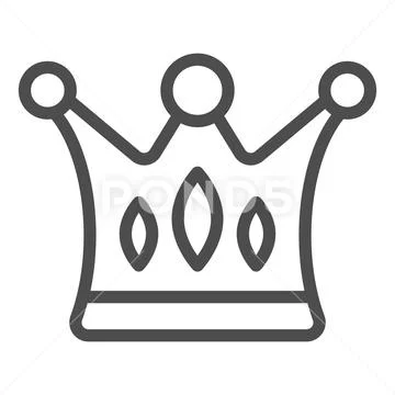Crown line icon. Majestic vector illustration isolated on white. Royalty outline Stock Illustration