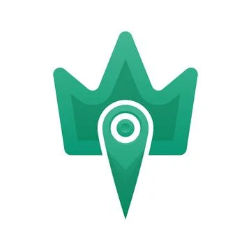 Crown location gradient logo design template icon Stock Illustration