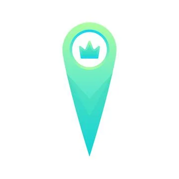 Crown location gradient logo design template icon Stock Illustration
