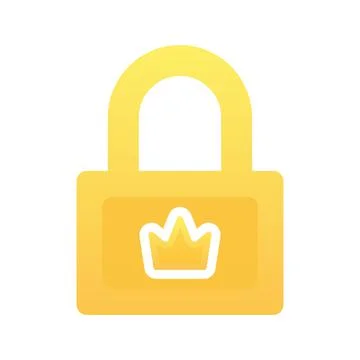 Crown lock gradient logo design template icon Stock Illustration