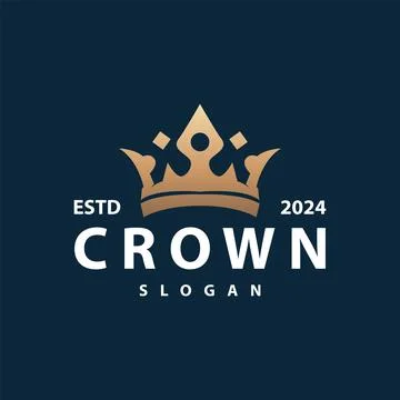 Crown logo design simple beautiful luxury jewelry king and queen princess r.. Stock Illustration