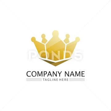 Crown Logo king logo queen logo, princess, Template vector icon ...