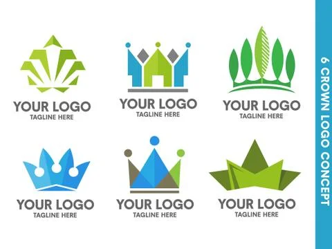 Crown logo set concept Stock Illustration