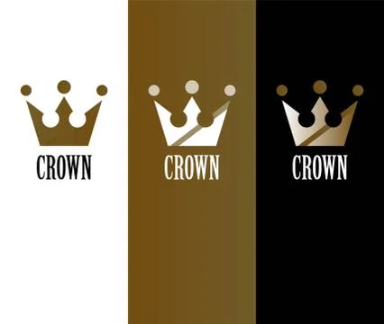 Crown logo template. Crown flat icon. Crown King, Prince, Queen or Princess Stock Illustration