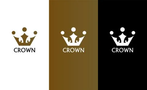 Crown logo template. Crown flat icon. Crown King, Prince, Queen or Princess Stock Illustration