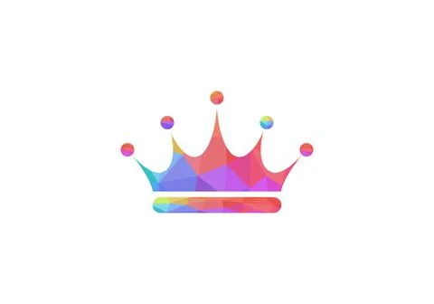 Crown logo vector icon illustration with various color. Crown icon with moder Stock Illustration