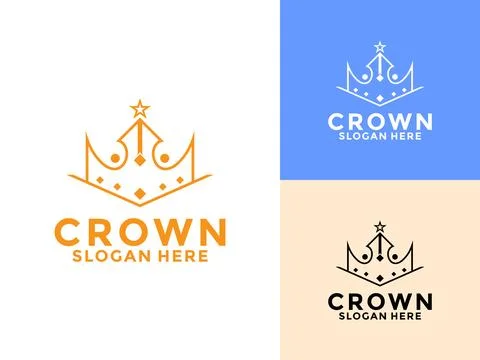 Crown Luxury logo vector, Creative King Queen logo design template Stock Illustration