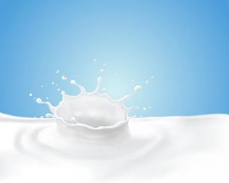 Crown Milk Splash on Blue Background Stock Illustration