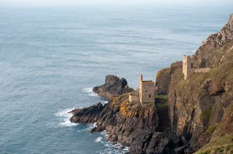 Crown mines , botallack, cornwall Stock Photos