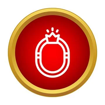 Crown mirror icon representing vanity and royalty Stock Illustration