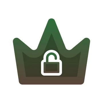 Crown padlock gradient logo design template icon Stock Illustration