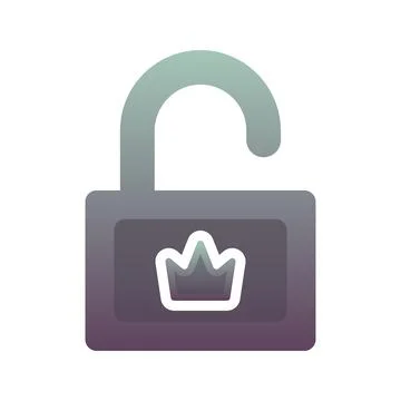 Crown padlock gradient logo design template icon Stock Illustration