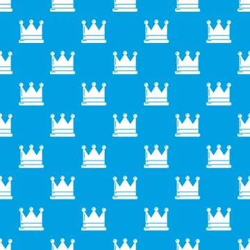 Crown pattern seamless blue 스톡 일러스트