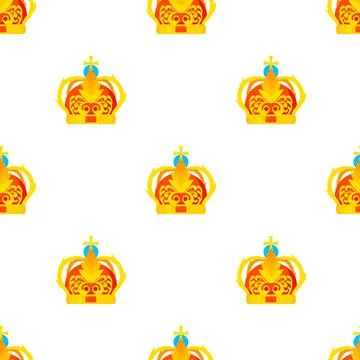 Crown pattern seamless vector Stock Illustration