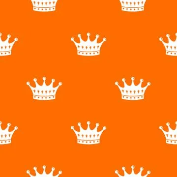 Crown pattern vector orange 스톡 일러스트