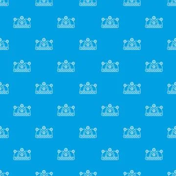 Crown pattern vector seamless blue Stockillustratie