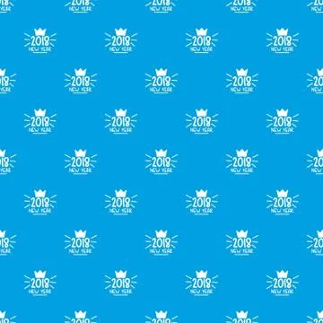 Crown pattern vector seamless blue Stockillustratie
