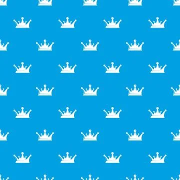 Crown pattern vector seamless blue Stockillustratie