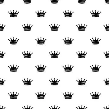 Crown pattern vector seamless Stockillustratie
