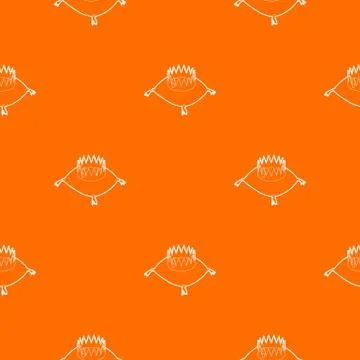 Crown on a pillow pattern vector orange Stock Illustration