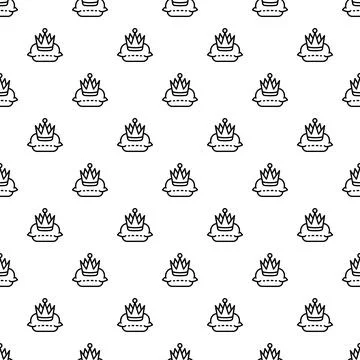 Crown on pillow repeating pattern seamless background 库存插图