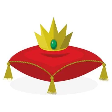Crown on a pillow, vector illustration Stock Illustration