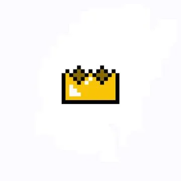Crown pixel art icon, pixel illustration Stock Illustration