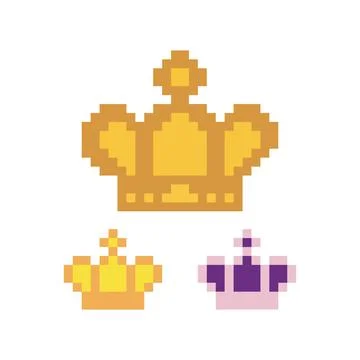 Crown pixel image for 8 bit game assets Stock-Illustration
